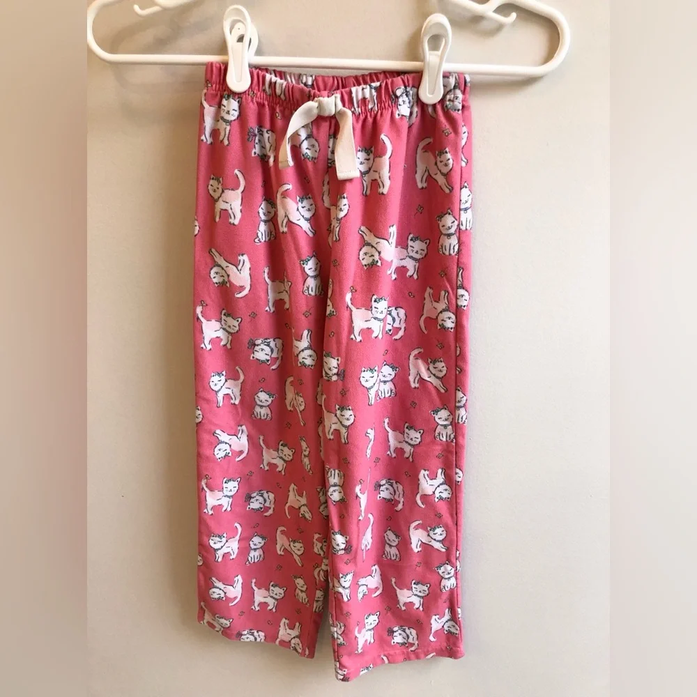 Carters Girls Size 7 "I Love Cat Naps" Pink and White Pajama Set - Picture 3 of 3